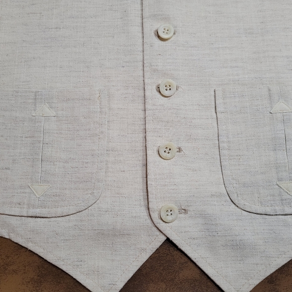 New Tan Vest with Cream Back - Picture 2 of 5